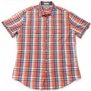 EXPRESS Fitted  Casual Red and Blue Button Down Shirt. Exelent Condition.